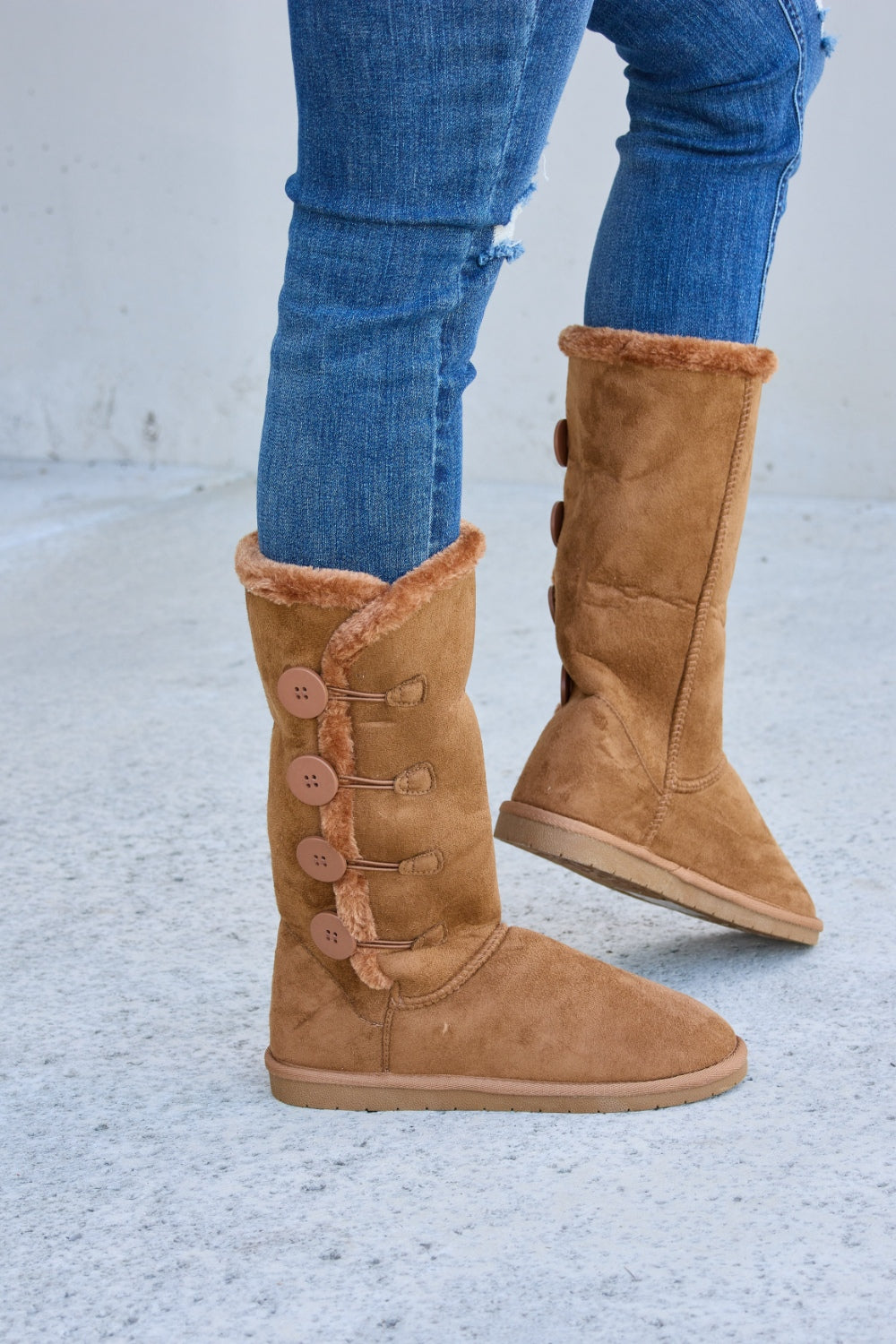 Botas planas con forro de piel cálida Forever Link