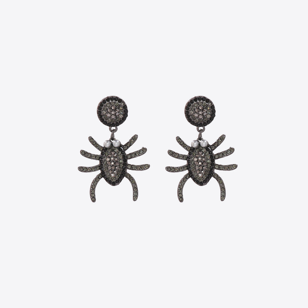 Spider Rhinestone Alloy Earrings