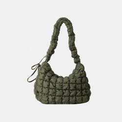 Drawstring Adjustable Strap Quilted Shoulder Bag