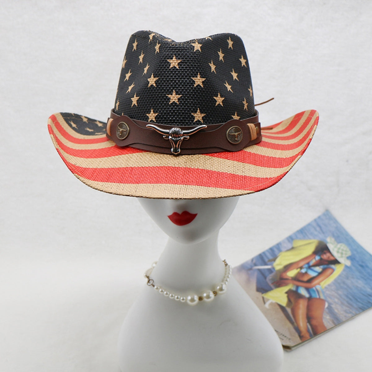 US Flag Print Paper Cloth Hat