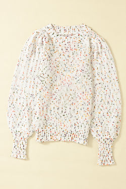 Confetti Round Neck Long Sleeve Sweater