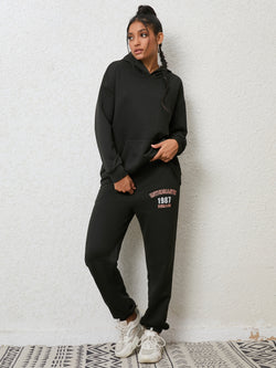 Graphic Hoodie and Sweatpants Set