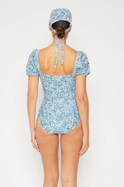 Traje de baño de una pieza con mangas abullonadas Salty Air de Marina West Swim en azul