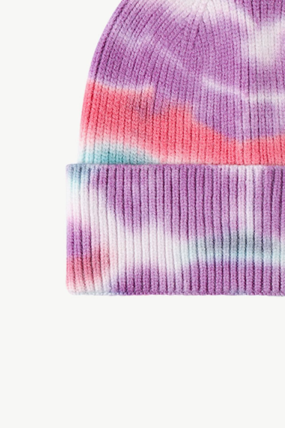 Gorro de punto con puños y efecto tie-dye