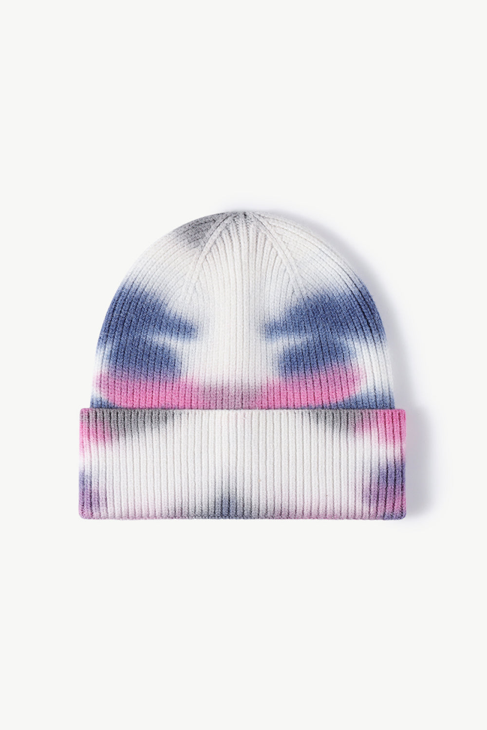 Gorro de punto con puños y efecto tie-dye