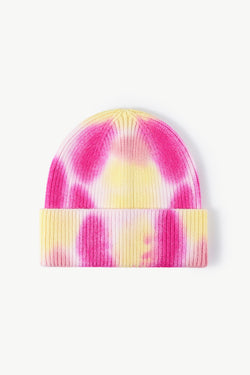 Gorro de punto con puños y efecto tie-dye