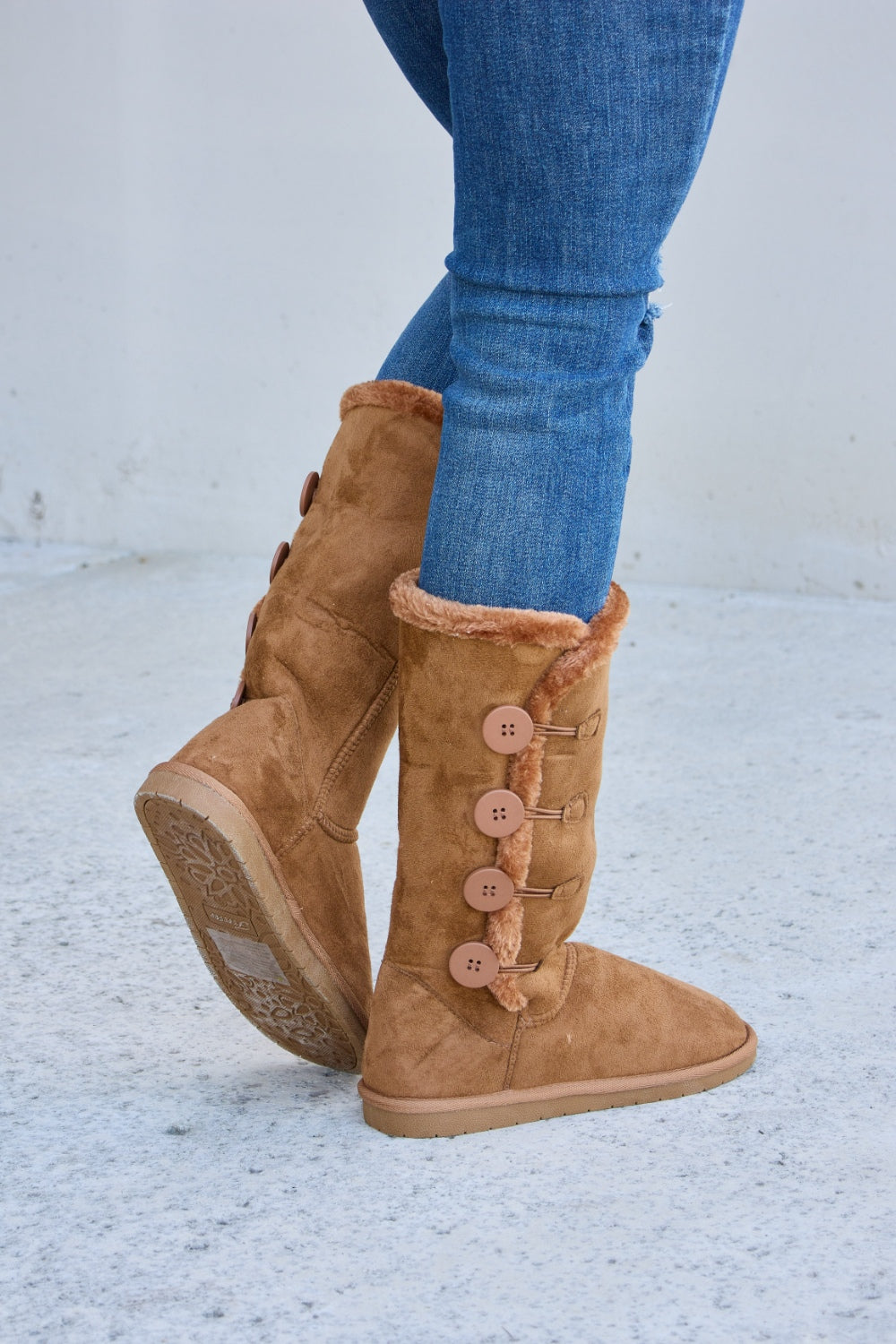 Botas planas con forro de piel cálida Forever Link