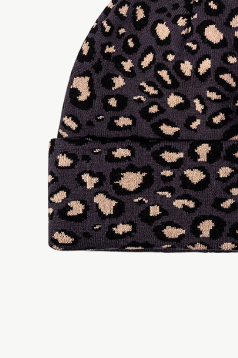 Gorro con puños y estampado de leopardo