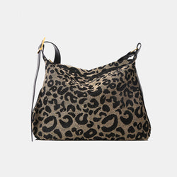 Bolso de hombro de piel sintética con estampado de leopardo