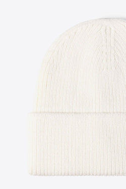 Letter N Patch Cuffed Knit Beanie