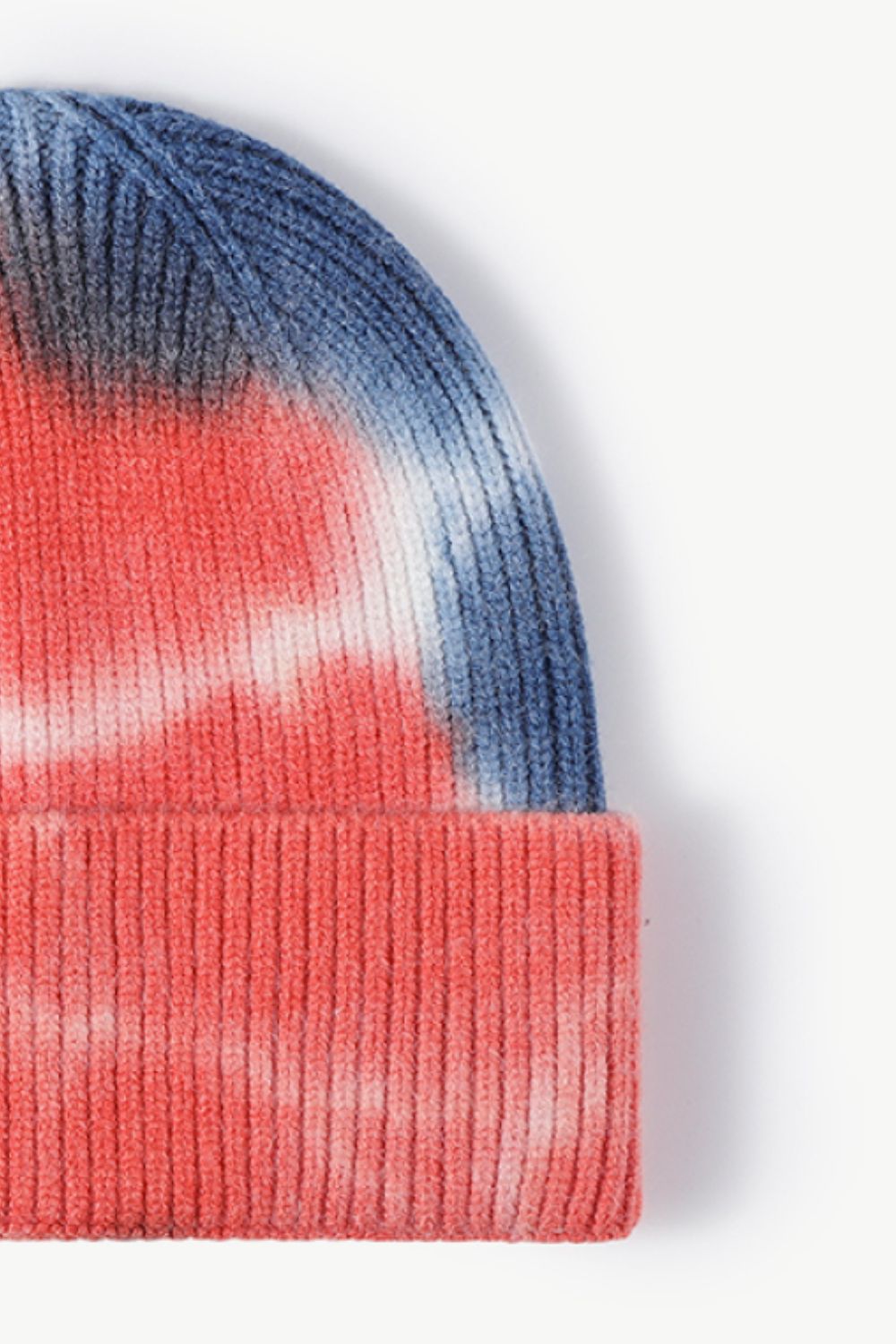 Gorro de punto con puños y efecto tie-dye