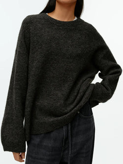 Round Neck Drop Shoulder Sweater