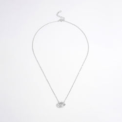 925 Sterling Silver Inlaid Zircon Heart Necklace