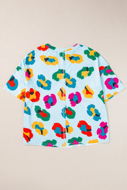 Printed Round Neck Half Sleeve Top