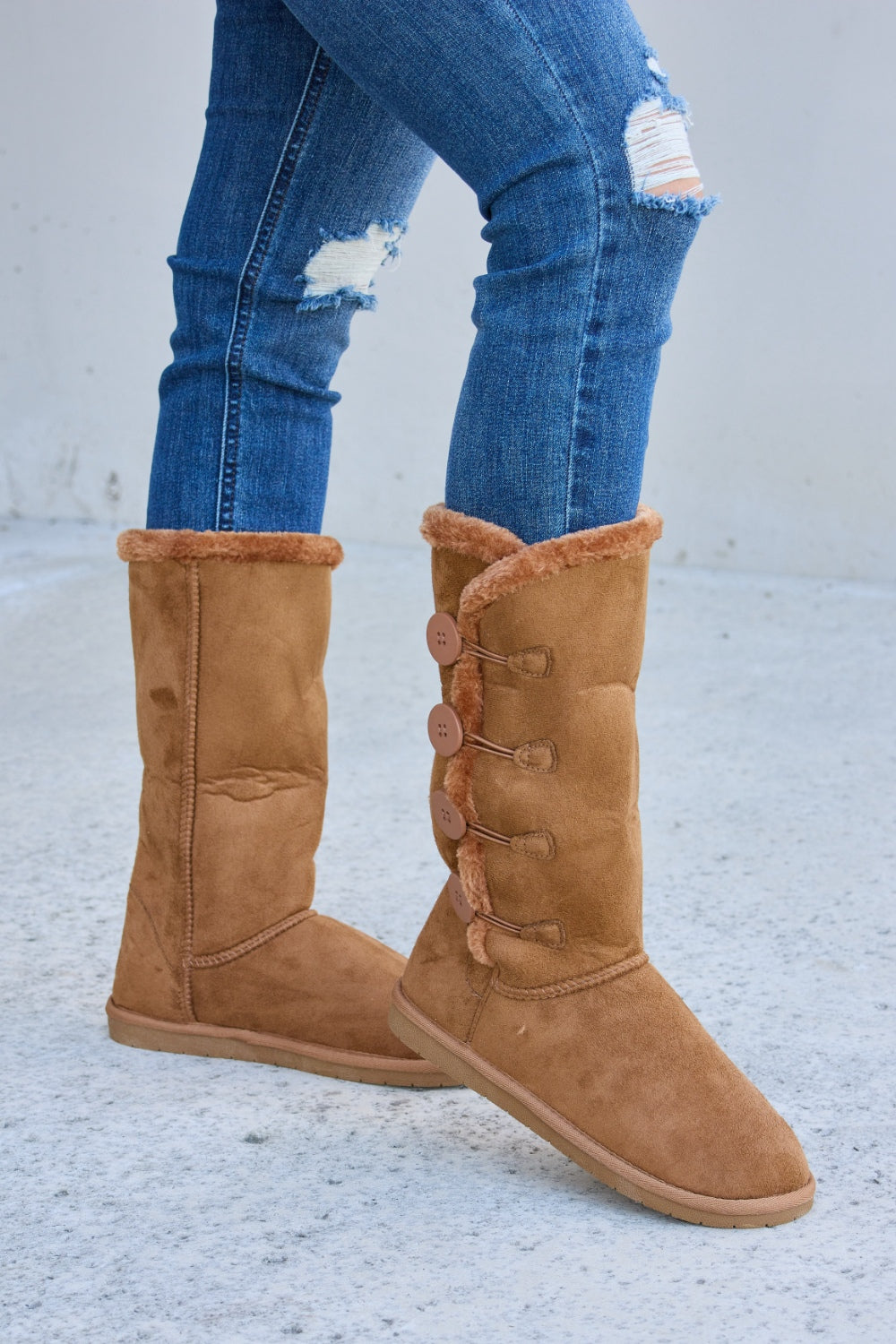 Botas planas con forro de piel cálida Forever Link