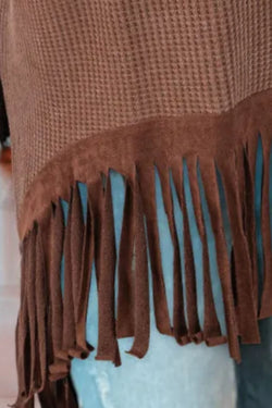 Fringe Round Neck Long Sleeve Top