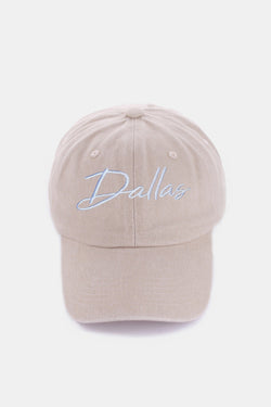 Gorra de béisbol lavada con bordado DALLAS de Zenana