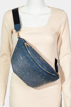 Bolso bandolera con tachuelas de diamantes de imitación Fame