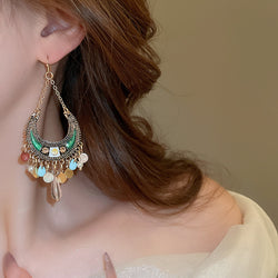 Rhinestone Resin Alloy Dangle Earrings