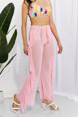 Pantalones de playa con volantes y malla Take Me To The Beach de Marina West Swim