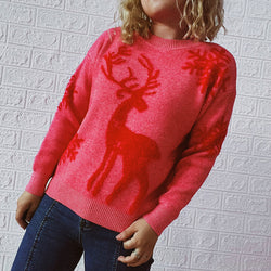 Reindeer and Snowflake Pattern Sweater