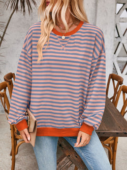 Lovelet Contrast Striped Long Sleeve Sweatshirt