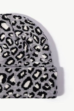 Gorro con puños y estampado de leopardo