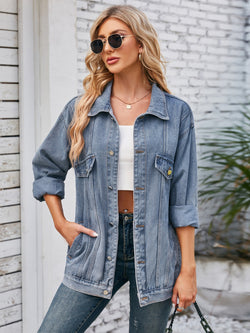 Button Up Long Sleeve Denim Jacket