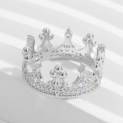 Crown Shape Zircon 925 Sterling Silver Ring