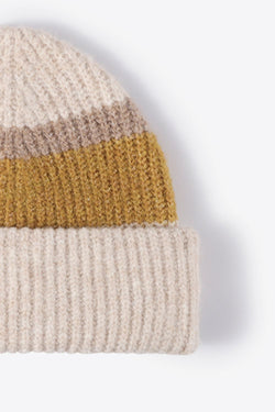 Tricolor Cuffed Knit Beanie