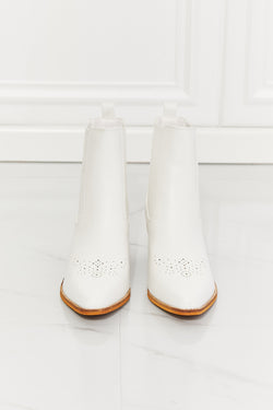 MMShoes Love the Journey Stacked Heel Chelsea Boot in White