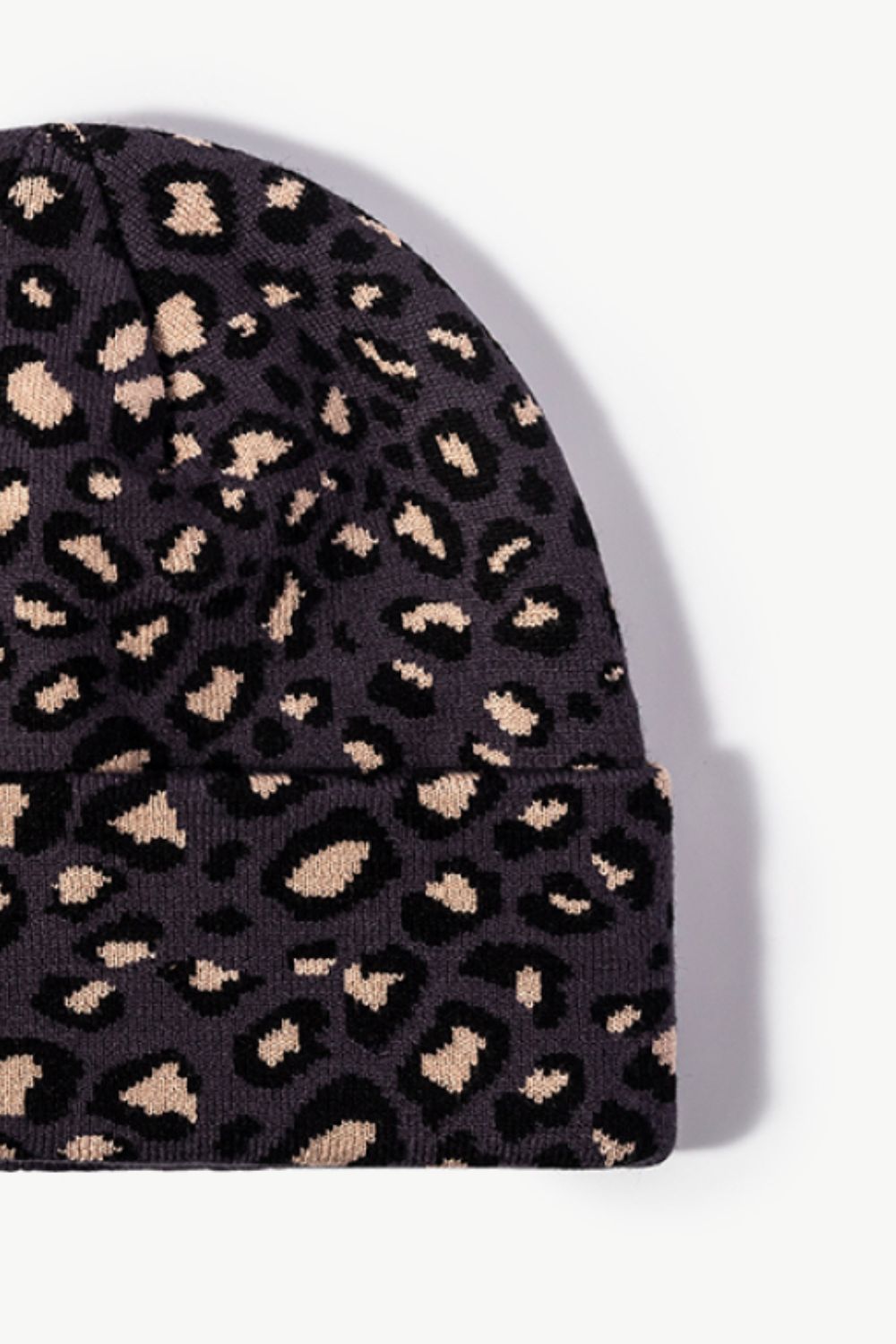 Gorro con puños y estampado de leopardo