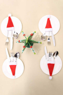 10-Pack Christmas Hat Shaped Cutlery Covers