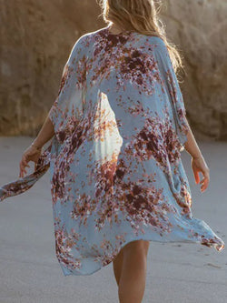 Vestido playero abierto con estampado Lovelet