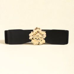 Flower Alloy Buckle Elastic Belt