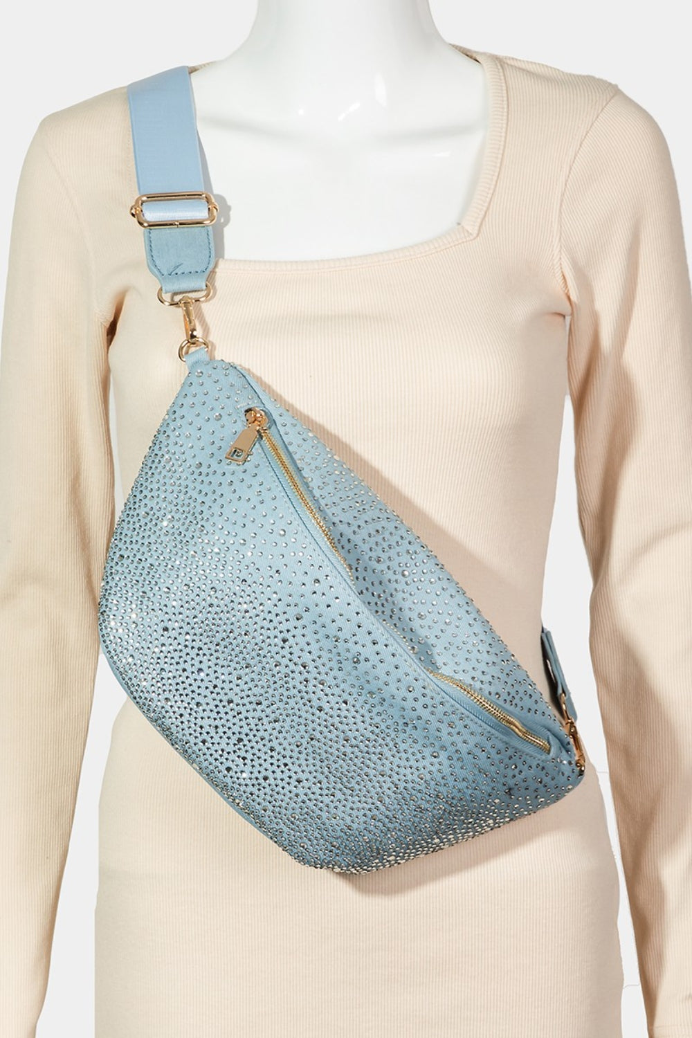 Bolso bandolera con tachuelas de diamantes de imitación Fame