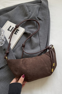 PU Leather Strap Suede Shoulder Bag