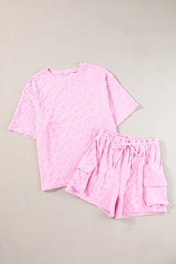 Round Neck Half Sleeve Top and Shorts Set