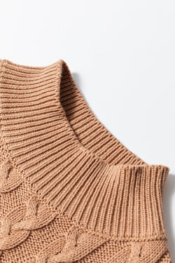 Cable-Knit Mock Neck Sweater Vest