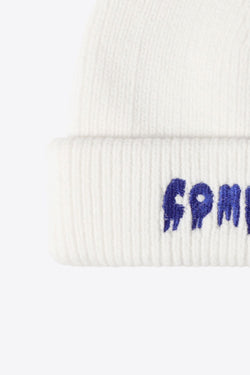 COME ON Embroidered Cuff Knit Beanie