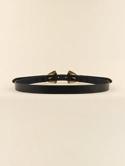 Double Buckle PU Leather Belt