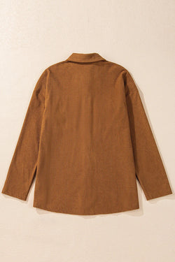 Pocketed Snap Down Long Sleeve Jacket