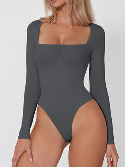 Square Neck Long Sleeve Bodysuit