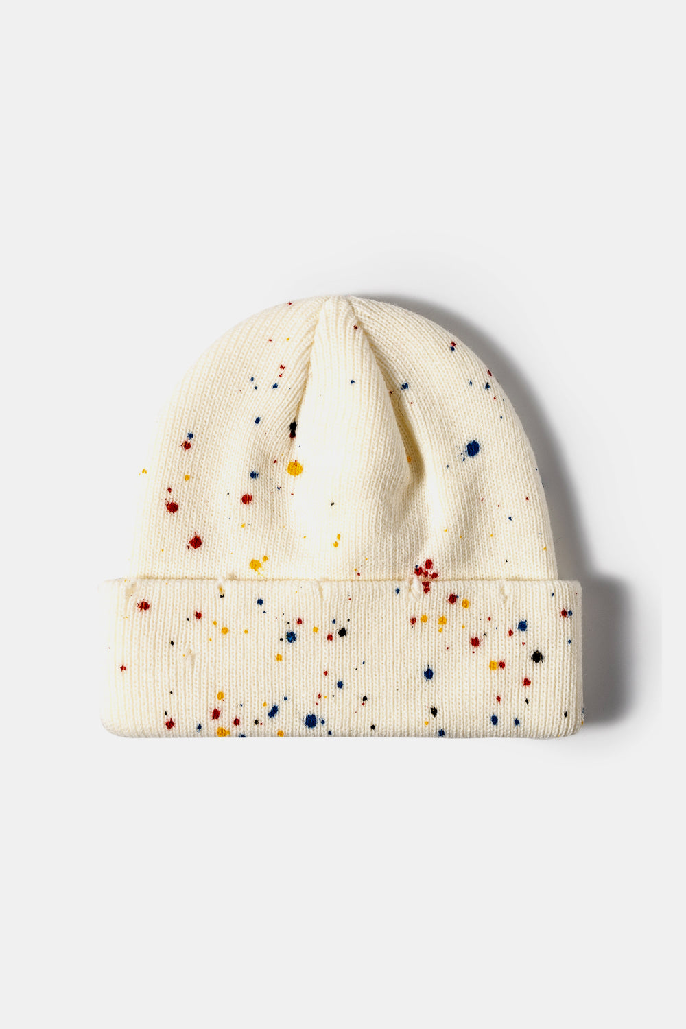 Gorro de punto acanalado con puños de confeti