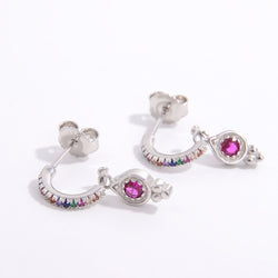 925 Sterling Silver Inlaid Zircon Earrings