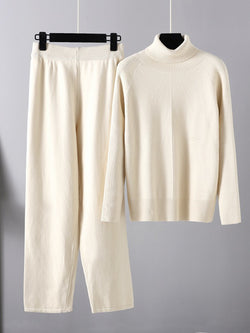 Basic Bae Turtleneck Raglan Sleeve Top and Pants Sweater Set