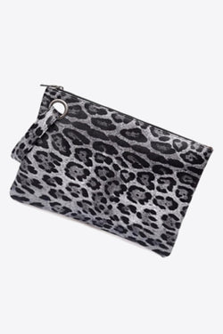 Cartera de piel sintética con diseño de leopardo