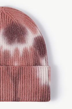 Gorro de punto con puños y efecto tie-dye