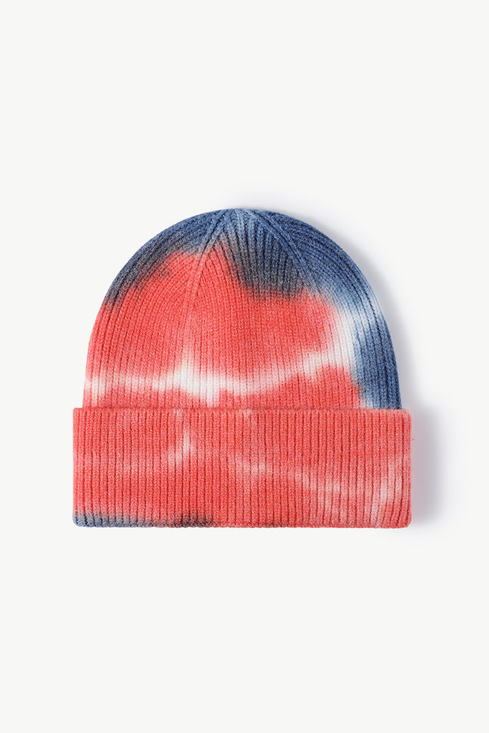 Gorro de punto con puños y efecto tie-dye