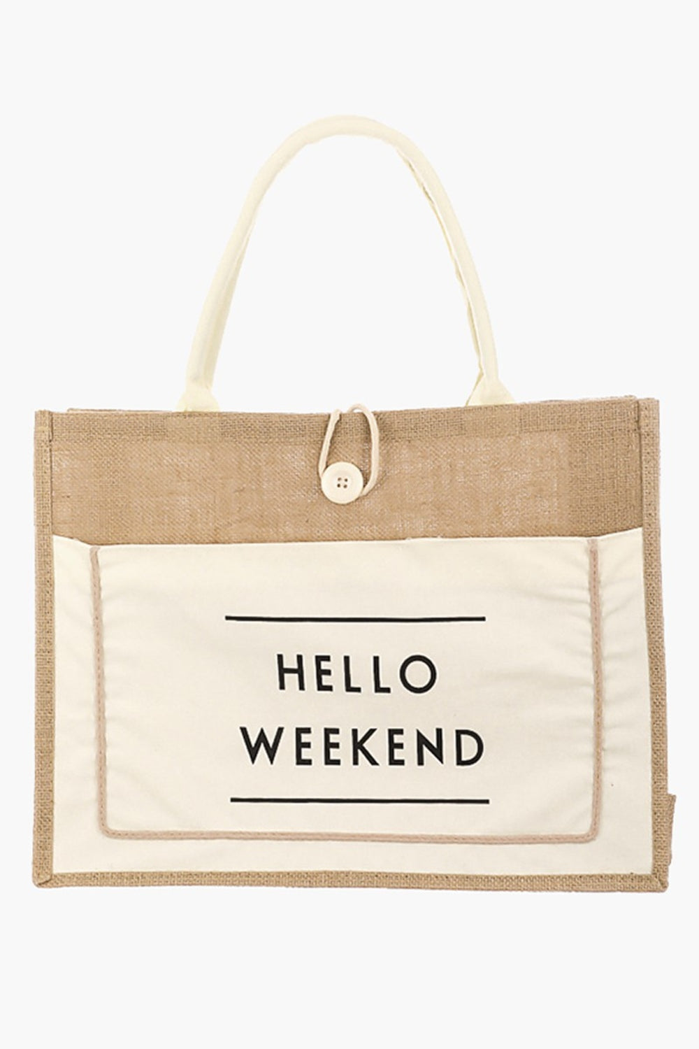 Bolsa de tela de arpillera Fame Hello Weekend